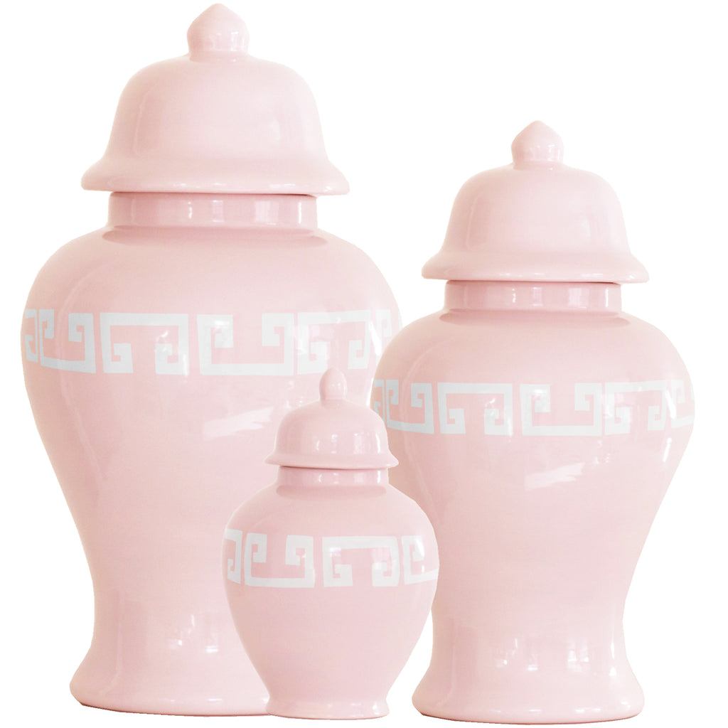 Laurel Wreath Monogram Ginger Jars in Cherry Blossom Pink – Lo Home