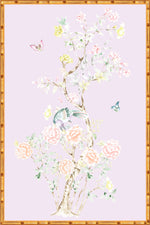 "Chinoiserie Garden 3" Framed Panel in "Lilac" by Lo Home X Tashi Tsering