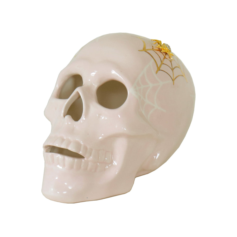 "Mr. Bones and Charlotte" Skull Decor with 22K Gold Accents- Blush