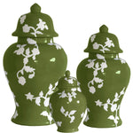 Chinoiserie Dreams Ginger Jars in Moss Green