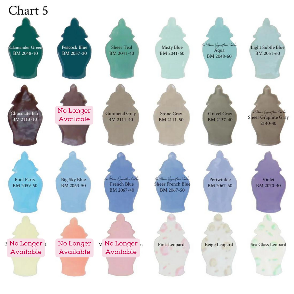 Custom Color Solid Ginger Jars