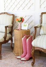 Lo Home x Petite Paloma Cowgirl Boot Vase- Claire Bow in Pink