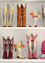 Lo Home x Petite Paloma Cowgirl Boot Vase- Quinn Bluebonnets