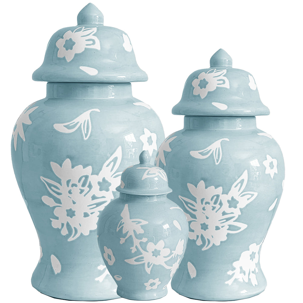 Sakura Ginger Jars in Robins Egg Blue