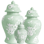 Sakura Ginger Jars in Sea Glass Green