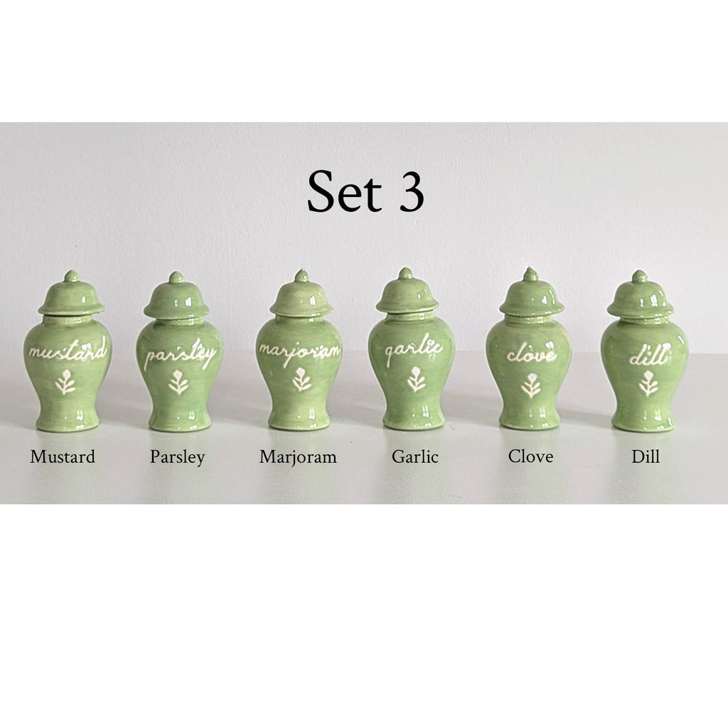 Spice Jar Set 3 - Cabbage Patch Green