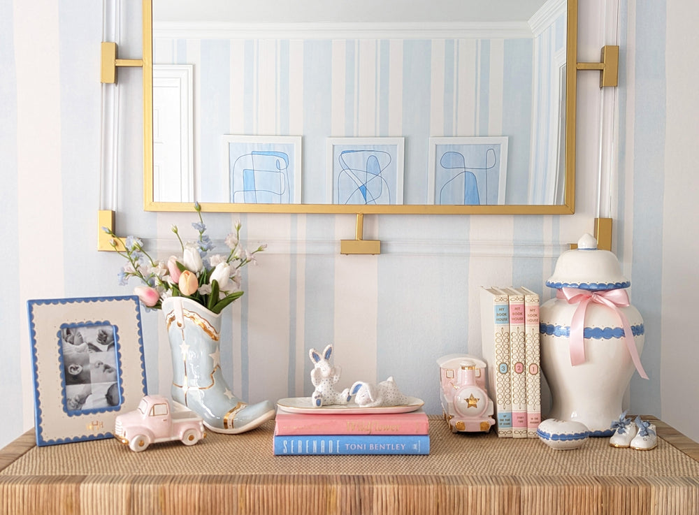 Scallop Ginger Jars in French Blue