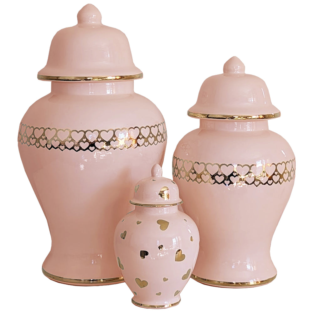 "Hearts of Gold" Limited Edition Ginger Jars in Blush