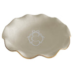 Bow Monogram Large Scalloped Bowl with 22K Gold Accent