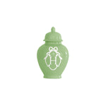 Bow Monogram Ginger Jars in Cabbage Patch Green