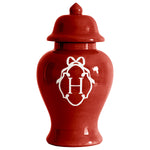 Bow Monogram Ginger Jars in Red