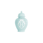 Bow Monogram Ginger Jars in Robin's Egg Blue