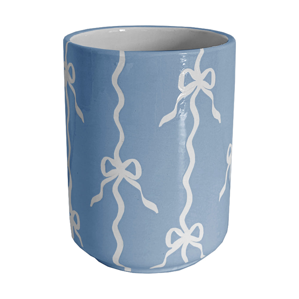 Bow Stripe Large Vase/ Utensil Holder