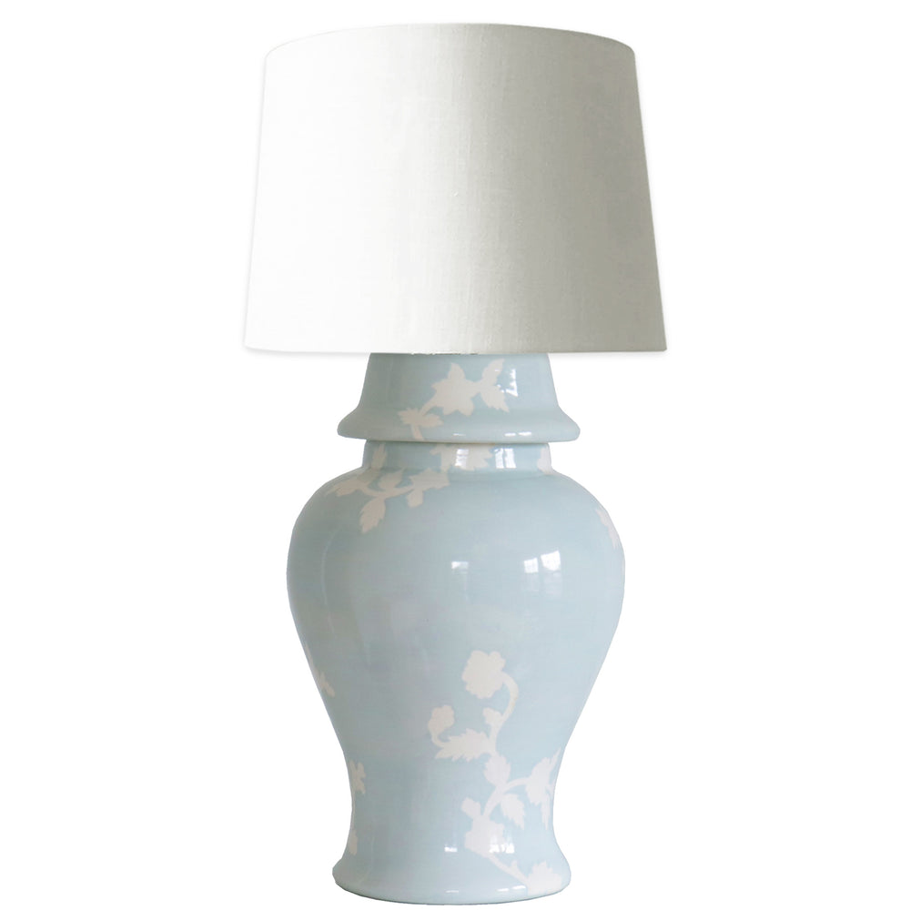 Chinoiserie Dreams Ginger Jar Lamp in Hydrangea Light Blue