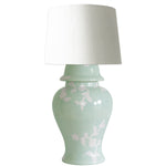 Chinoiserie Dreams Ginger Jar Lamp in Sea Glass