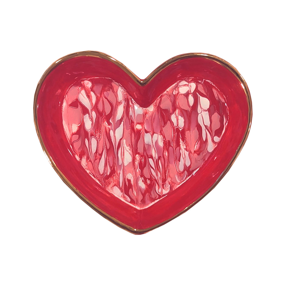 Marbled Heart Trays with 22K Gold Accents