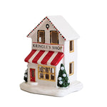 Ivory, Red & Green Kringle Shop with 22K Gold Accents