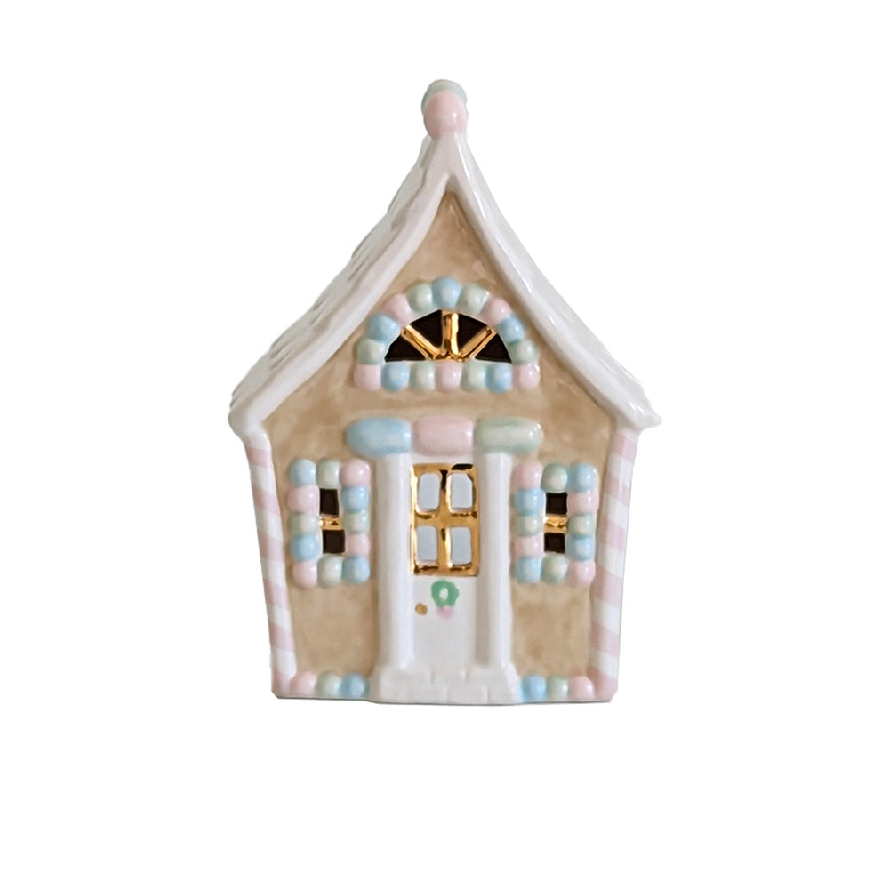 Pastel Gingerbread House with 22K Gold Accents
