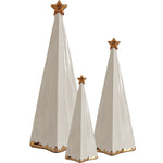 Beige Folded Christmas Trees with 22K Gold Brushstroke Accent