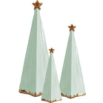 Sea Glass Folded Christmas Trees with 22K Gold Brushstroke Accent