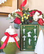 Christmas Classics Book Vase- A Christmas Carol in Holiday Green