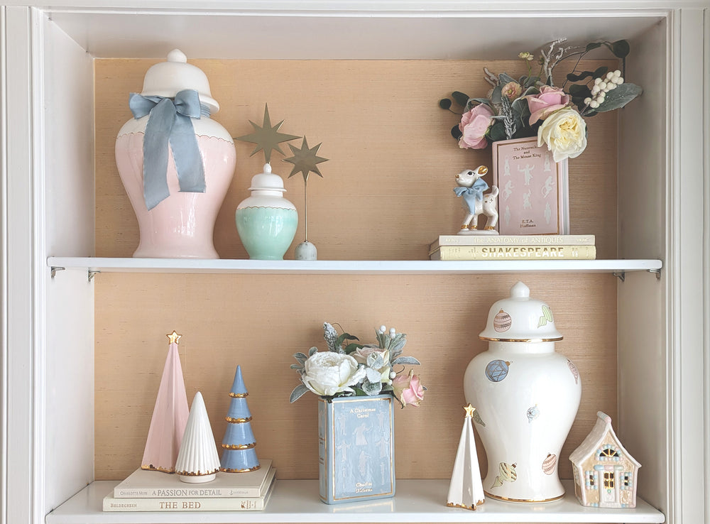 Scallop Color Block Ginger Jars in Cherry Blossom Pink