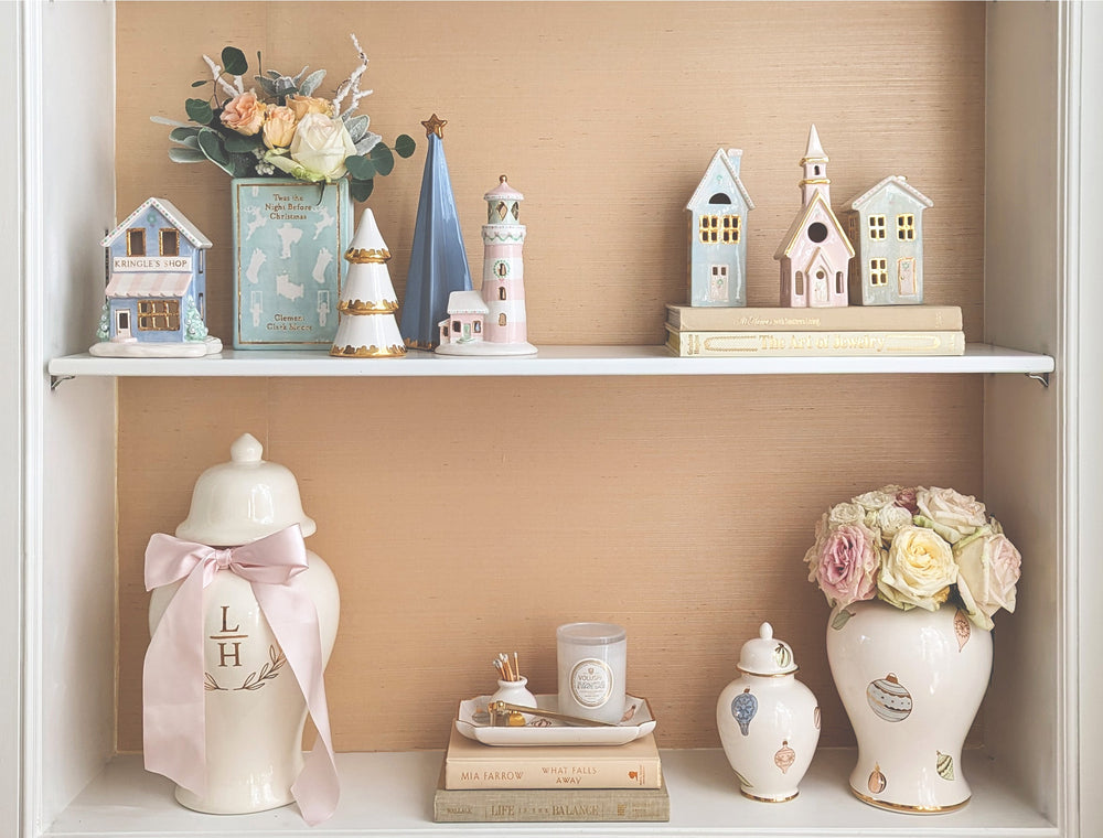 Pastel Lighthouse with 22K Gold Accents