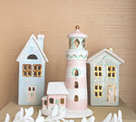 Pastel Lighthouse with 22K Gold Accents