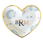 Monogrammed Leopard Print Heart Dishes