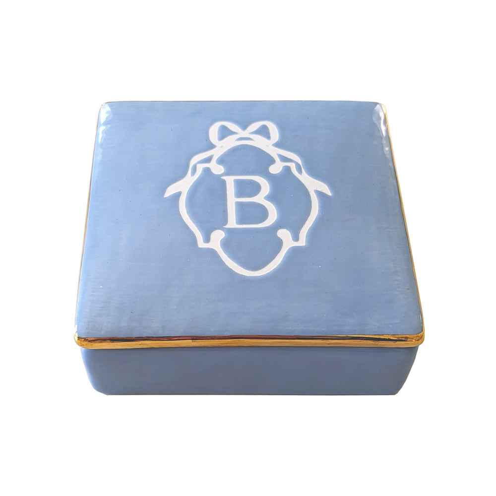 Bow Monogram Box with 22K Gold Accent