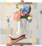 Lo Home x Petite Paloma Cowgirl Boot Vase- Quinn Bluebonnets