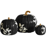 Chinoiserie Pumpkin Jars with 22K Gold Accents in Black