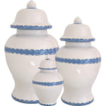 Scallop Ginger Jars in French Blue