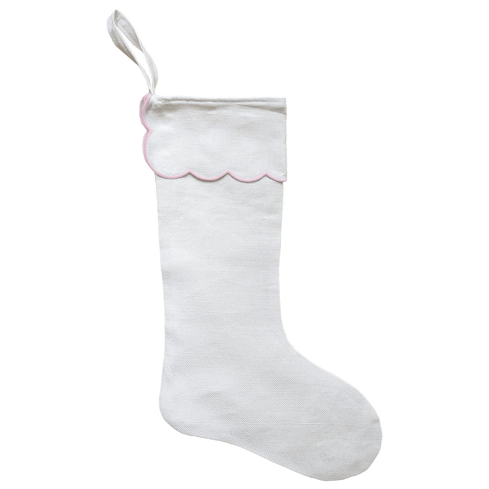 Linen Stocking with Scallop Cuff