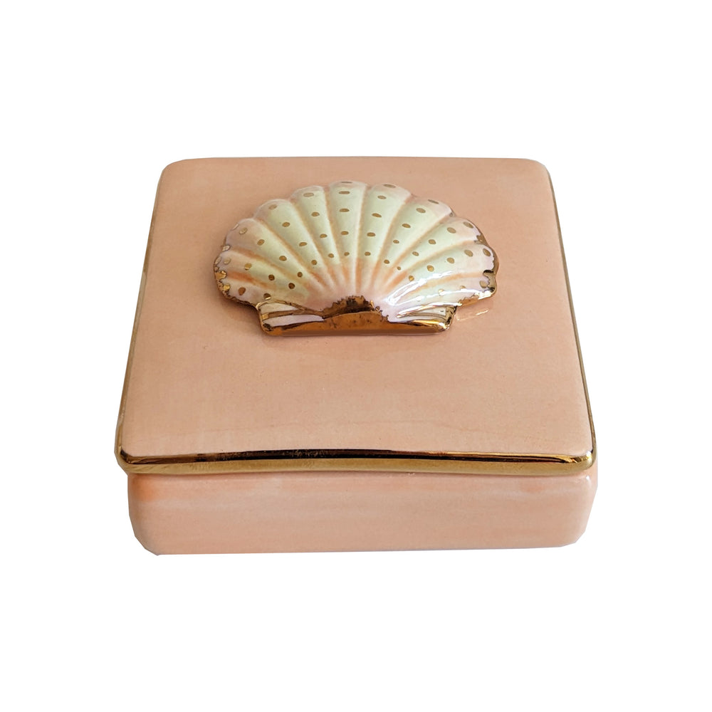 Seashell Keepsake Box with 22K Gold Accents