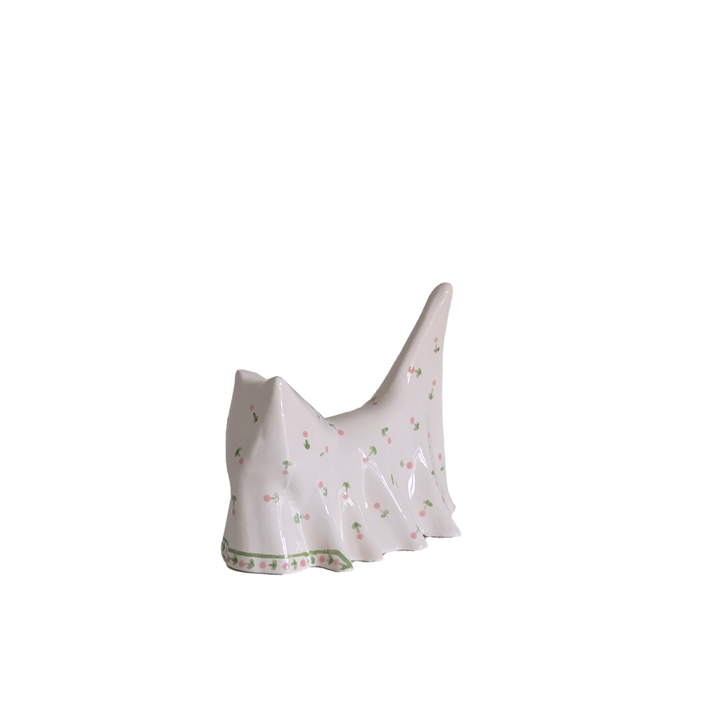 Vintage Floral Bedsheet Ghost- Cat