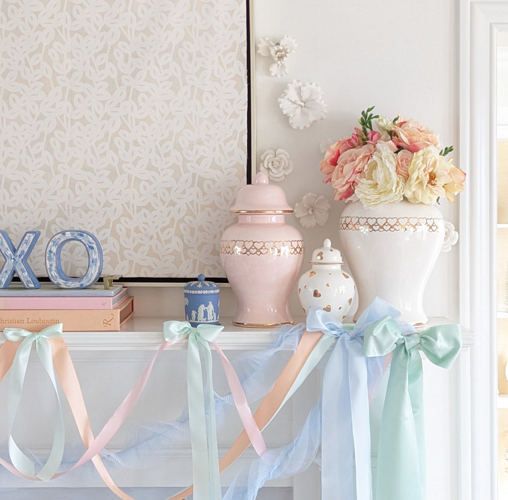 "Hearts of Gold" Limited Edition Ginger Jars in Cherry Blossom Pink