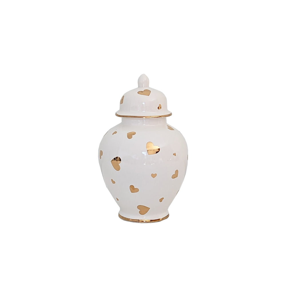 "Hearts of Gold" Limited Edition Ginger Jars in White