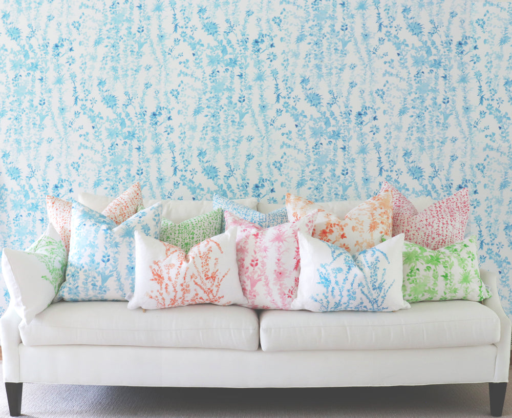 "Jessamine" in Blue Pillow Cover for Lo Home x Junior Sandler
