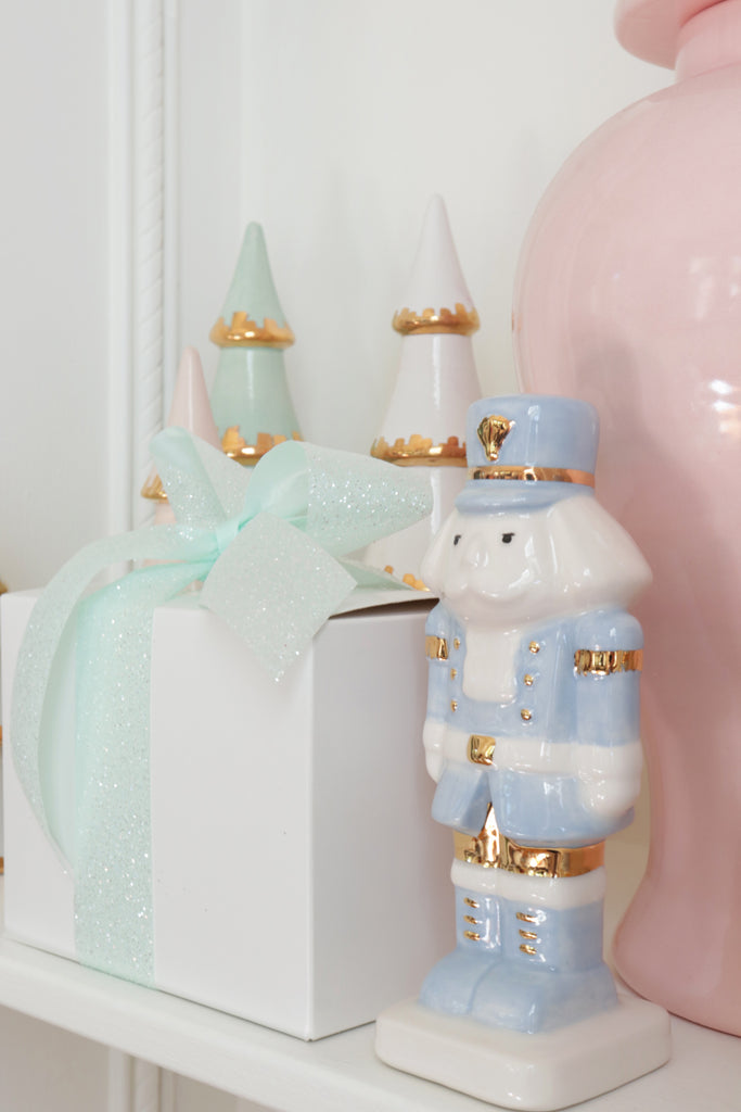 Light Blue Nutcracker with 22K Gold Accents Lo Home