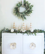 Beige Christmas Trees with 22K Gold Brushstroke Accent