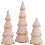 Pink Christmas Trees with 22K Gold Brushstroke Accent