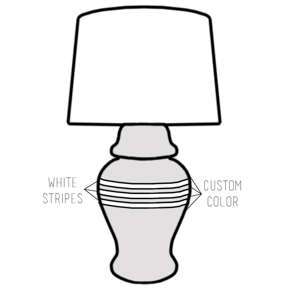 Custom Color Striped Ginger Jar Lamp