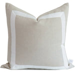Dune Organic Linen Pillow Cover with White Ribbon Trim