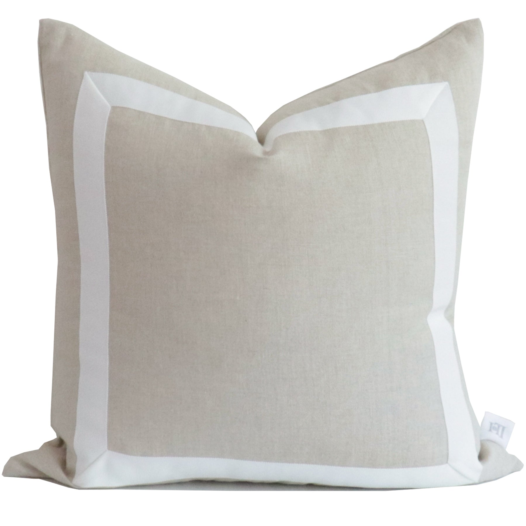Dune Organic Linen Pillow Cover with White Ribbon Trim – Lo Home