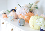 Layered Leaves Pumpkin Jars with 22K Gold Accents in Blush