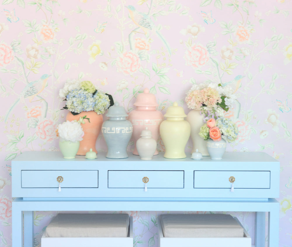 "Chinoiserie Garden" Wallpaper in Lilac by Lo Home x Tashi Tsering