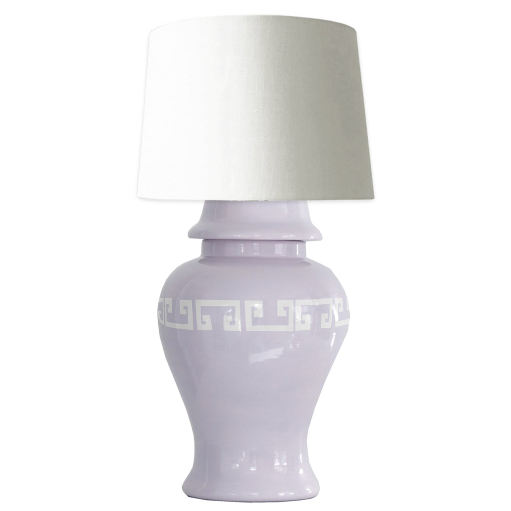 Light Lavender Greek Key Ginger Jar Lamp – Lo Home
