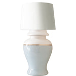 Hydrangea Light Blue Color Block Ginger Jar Lamp