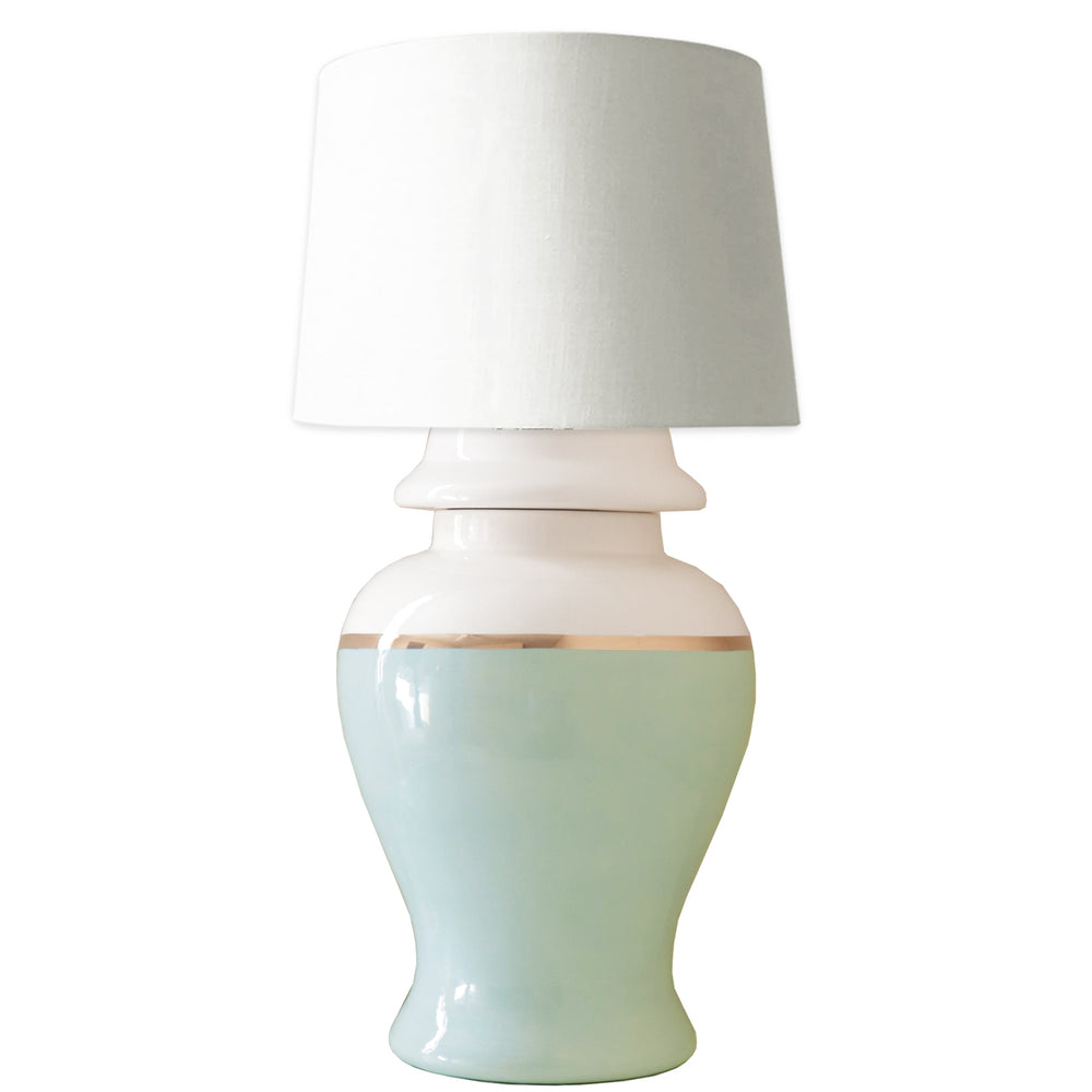 Sea Glass Color Block Ginger Jar Lamp
